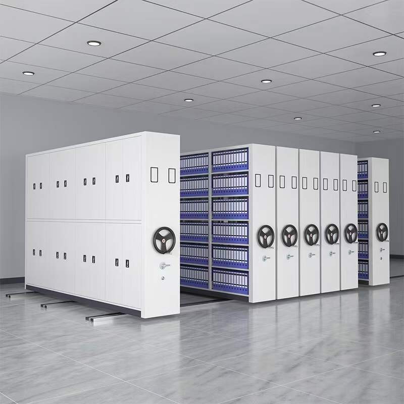High-Density Manual Mobile Shelving System Space-Saving Mechanical Compactor Filing Cabinet For Archives &amp; Library