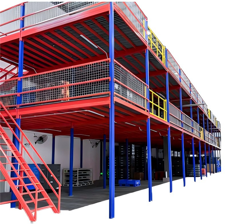 Steel Mezzanine Floor with Pallet Racking Support System Adjustable Height &amp; Corrosion Protection