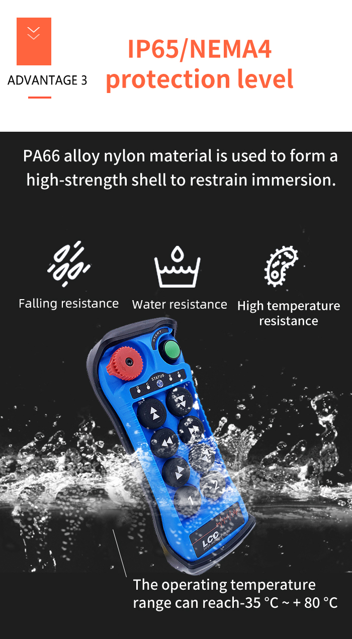 Q800 433Mhz Blue Color Industrial 8 Button Tow Truck Hoists Wireless Remote Control