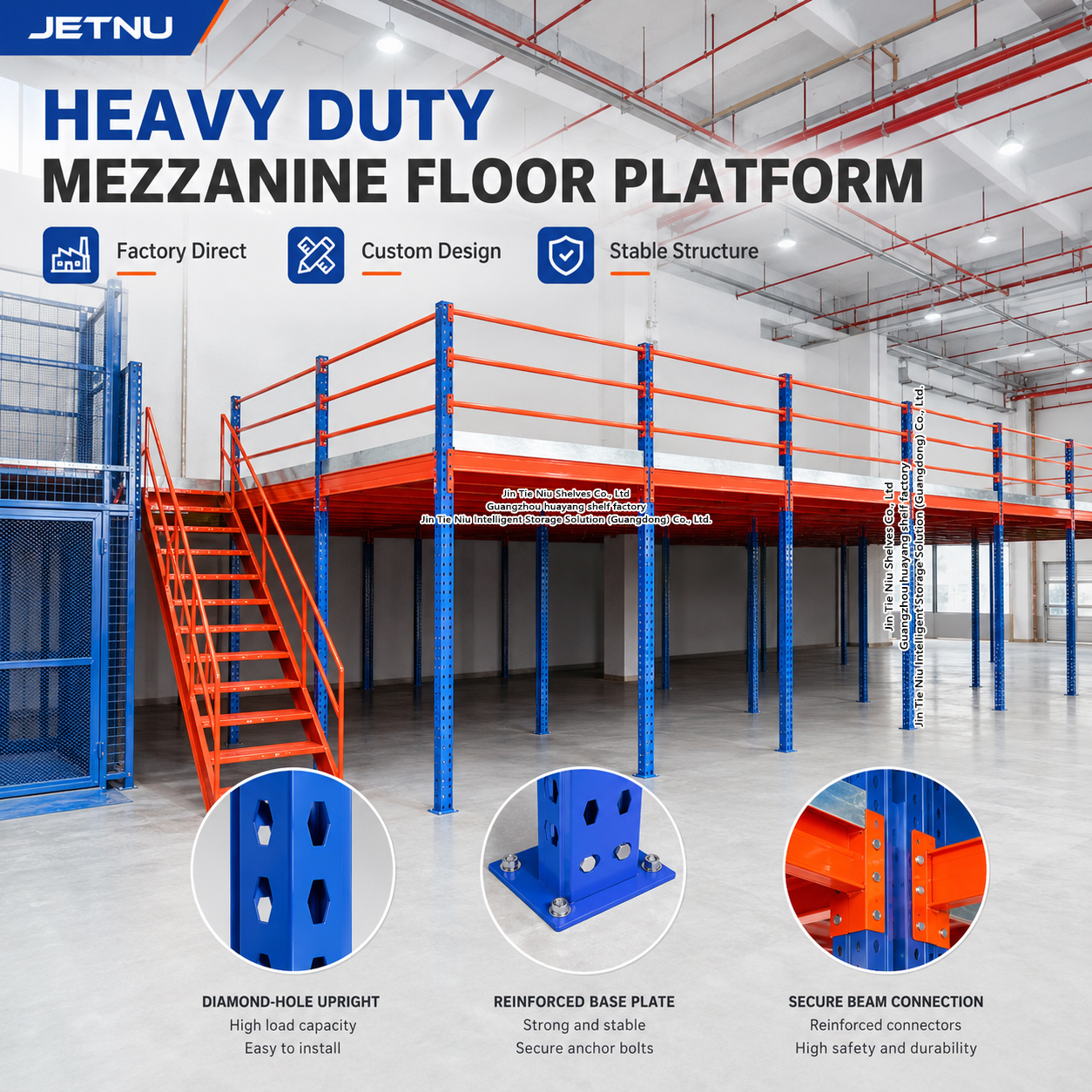 Second Floor Mezzanine Platform Warehouse Loft Floor System for Industrial Storage Space Expansion up to 1000 kg/sqm