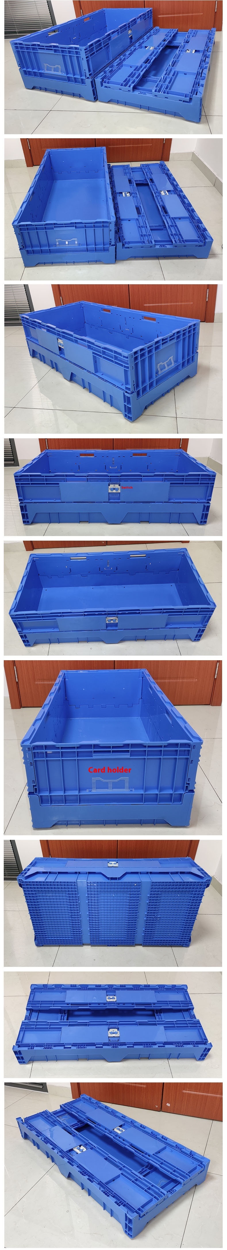 Tool Box Crate Foldable Plastic Turnover Logistics Moving Bin Tote Stackable Storage Packaging