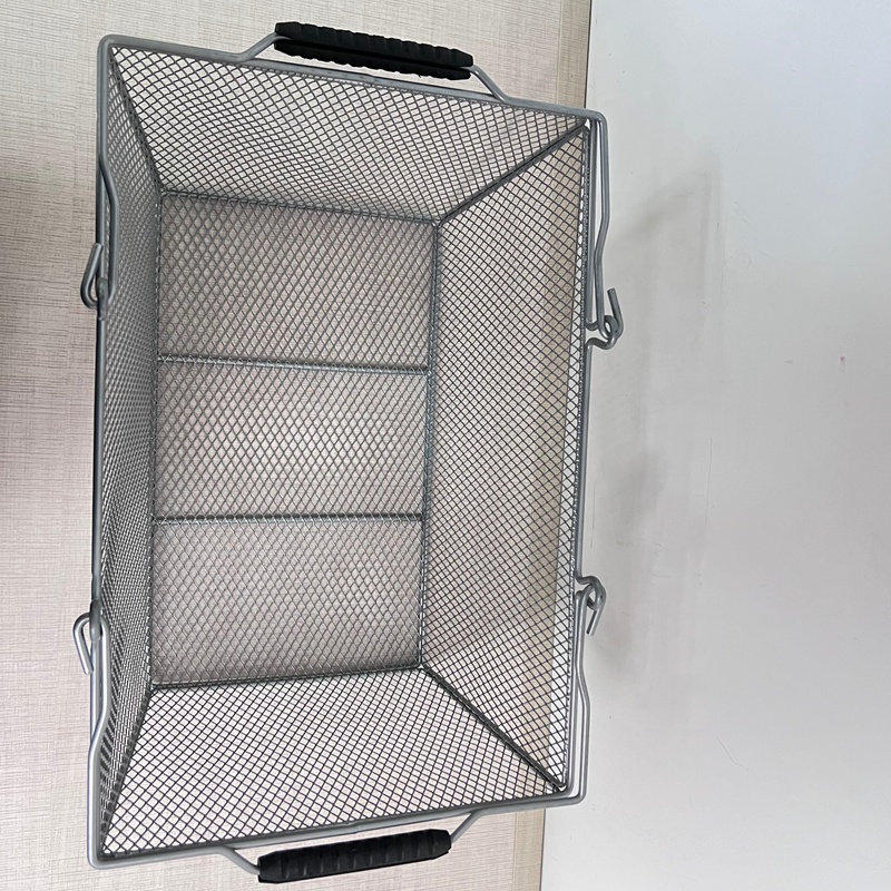 Wholesale Vegetable Fruit Basket Bowl Storage Mesh Wire Storage Picnic Metal Shopping Baskets With Plastic Handle
