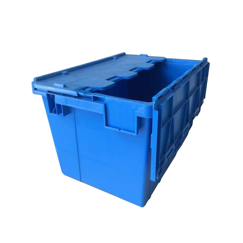 High Quality Stackable Tote File Storage Box Attached Lid Container Plastic Moving Storage Box
