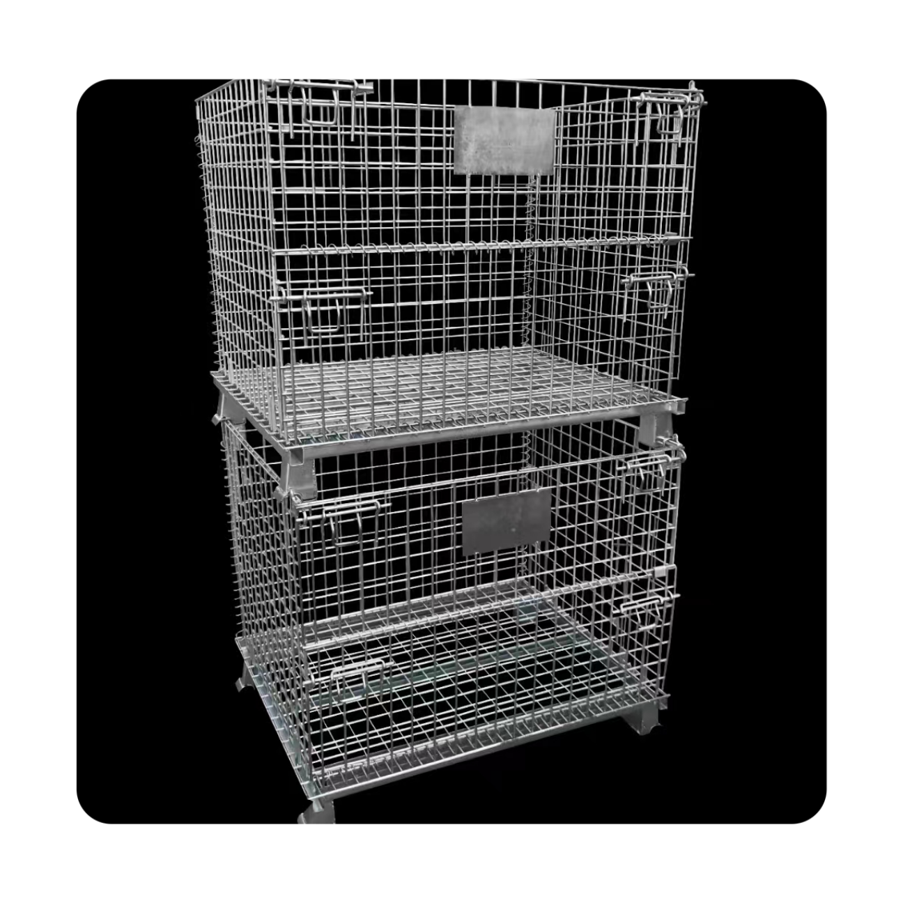 1000*800*840 Capacity 1000kgs Foldable Steel Pallet Baskets Wire Mesh Container for Industry &amp; Warehouse Storage