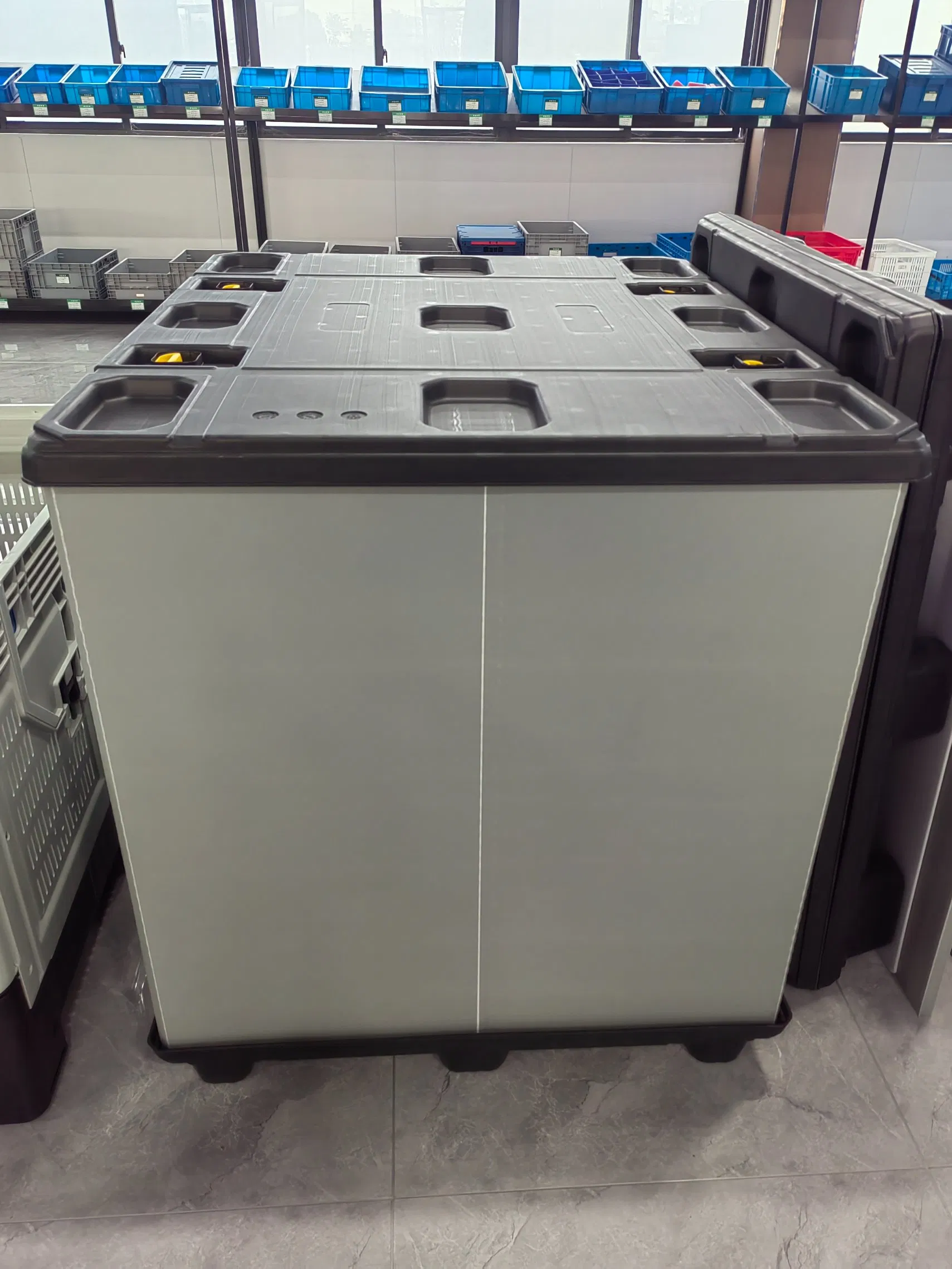 High-Impact Resistant, Foldable Plastic Pallet Box Collar Designed for Stamping Workshop Metal Sheet Transportation