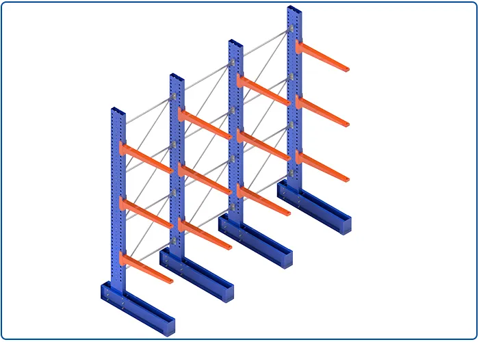 I-Beam Electrostatic Powder Coated Adjustable Cantilever Rack for Long Goods Storage