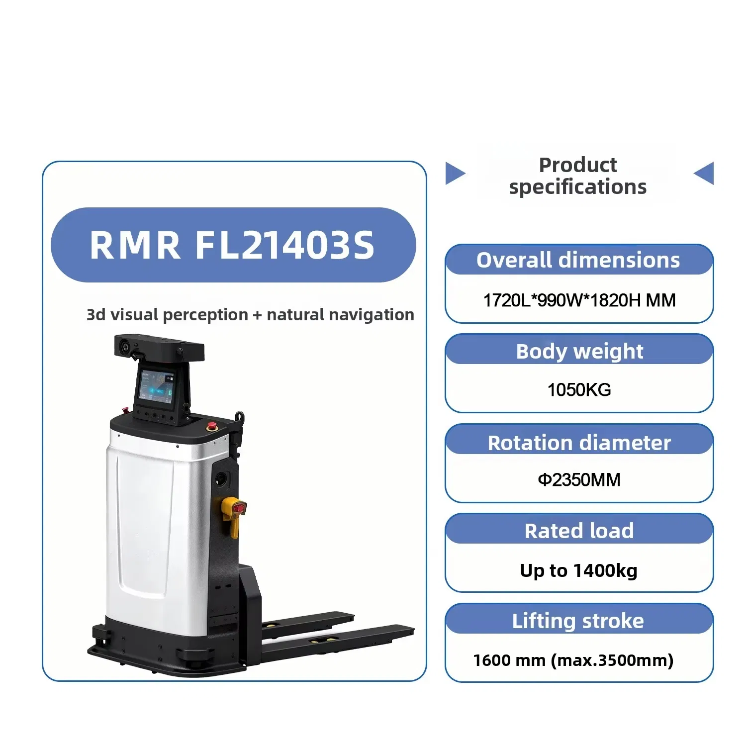 Agv Forklift Robot with Laser Slam Navigation for Heavy-Duty Warehouse Operations