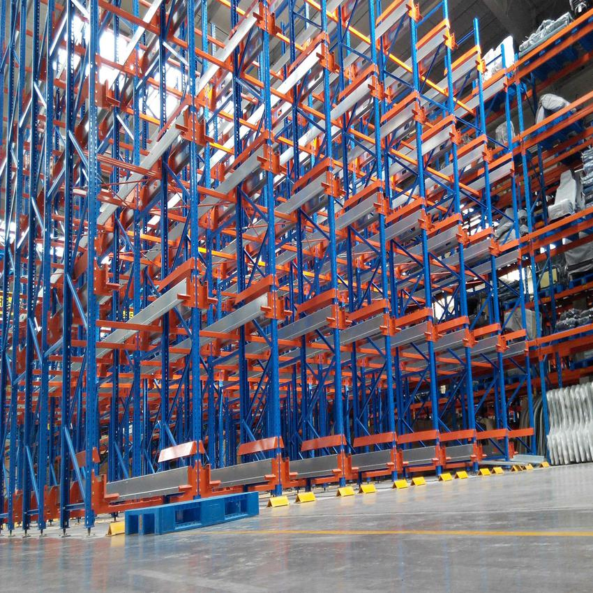 High Load Piled Outdoor Zinc-Coated Intelligent Warehouse Storage Loft Cantilever Slotted Frame Alloy Cargo Carrier Shuttle Rack