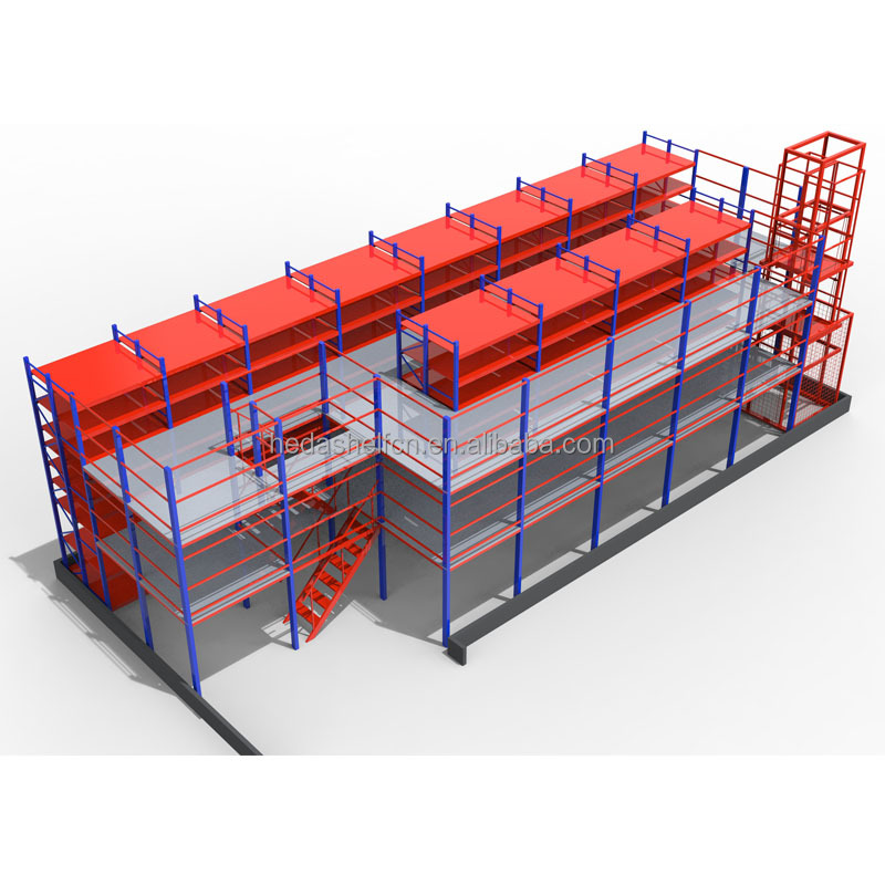 Multi Tier Steel Grating Floor Industrial Mezzanine Platform H Steel Mezzanine Rack System Warehouse Mezzanine Floor System