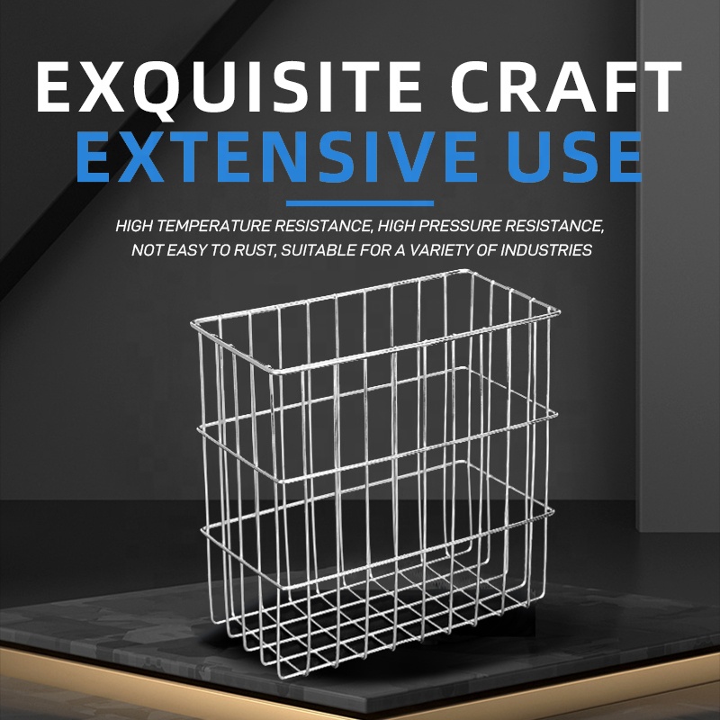 LILADE Hot Sale Sustainable Electrolytic Polished Silver Deep Basket Stainless Steel Metal Wire Mesh Fruit Basket