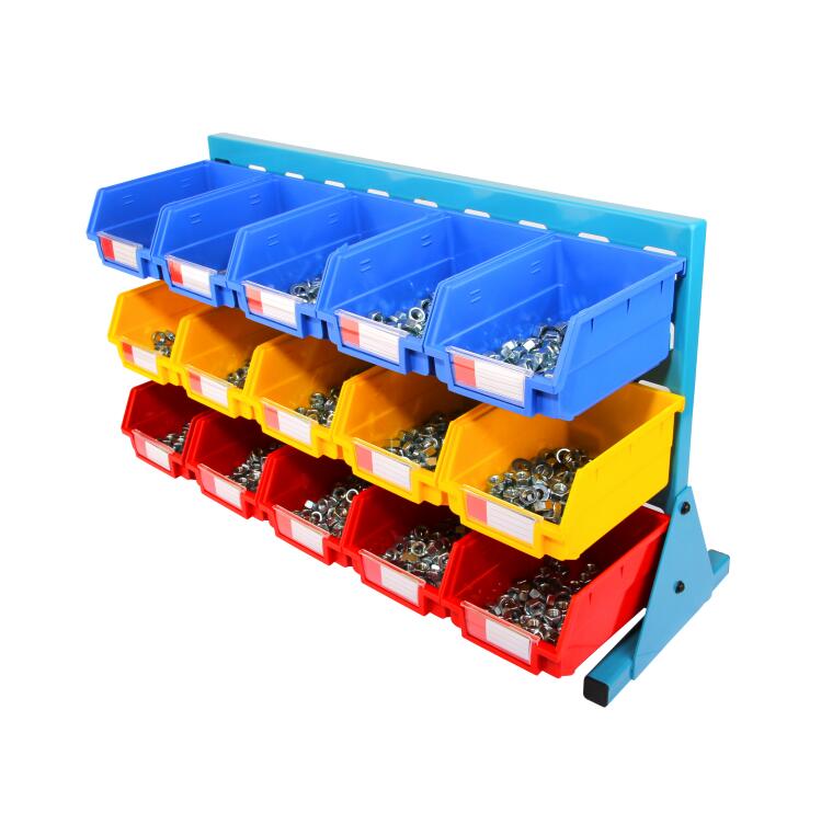 15 Bin bench rack