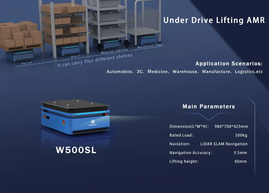 Warehouse Logistics Industry Automated Guided Vehicle Laser Agv Robot