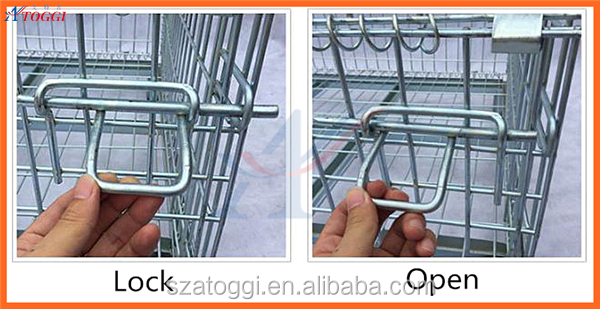 Foldable Euro Wire Mesh Storage Cage Pallet Basket Stacked