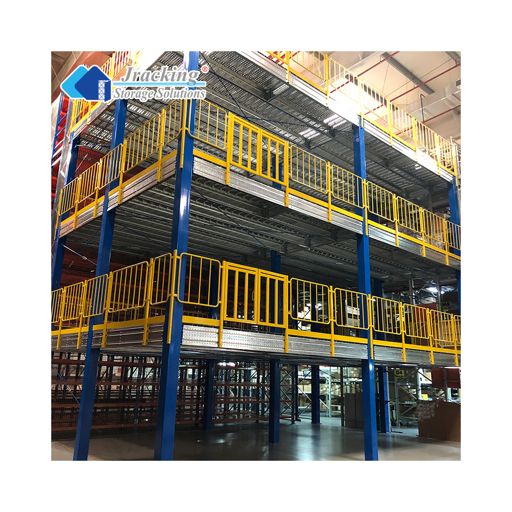 Mezzanine Floor Platform Rack Storage System with Steel Stair