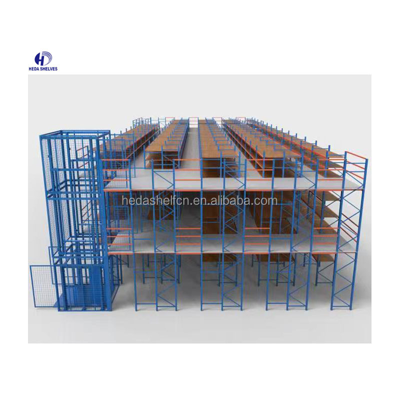 Multi Tier Steel Grating Floor Industrial Mezzanine Platform H Steel Mezzanine Rack System Warehouse Mezzanine Floor System