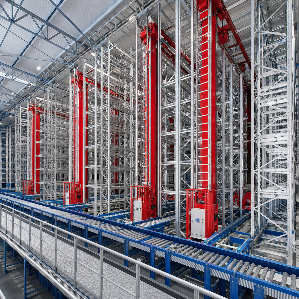 Food Industry Stacker Crane Storage Racking System Pallet ASRS Warehouse Automated Storage Retrieval Rack System With WCS WMS