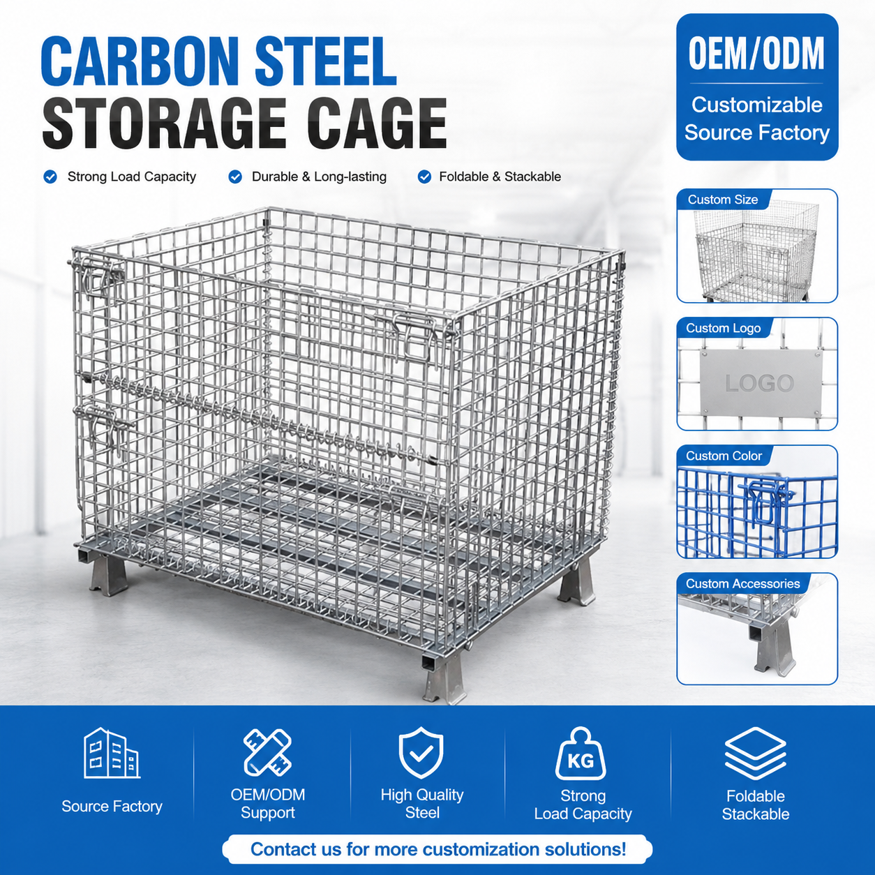 Heavy Duty Carbon Steel Pallet Stillage With Asset RFID Tag Embedded For High Value Tool Rental Inventory Management