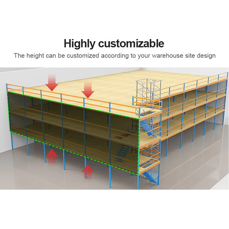 Customized Racking System Warehouse Storage Rack Second Floor Platform Heavy Duty Mezzanine Floor Steel Mezzanine