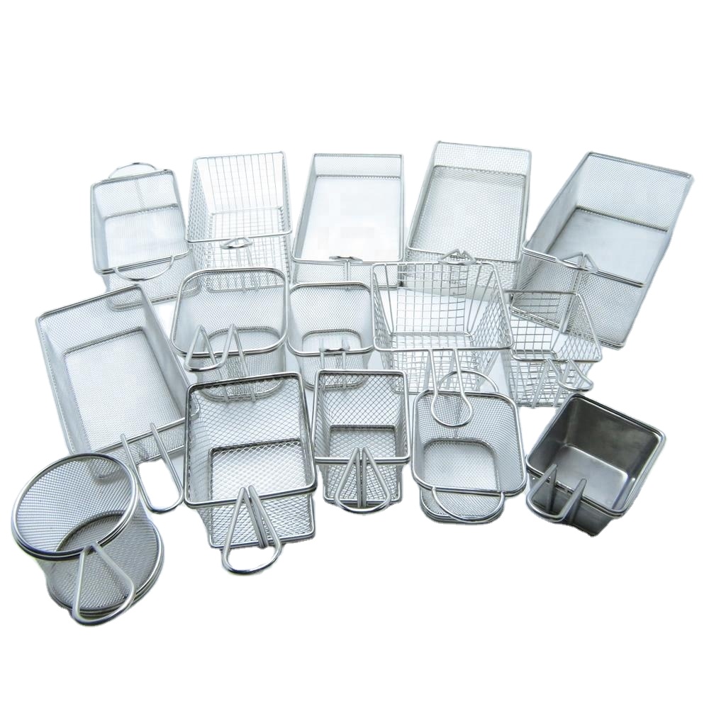 WELAND ALL KINDS FACTORY Food Grade Stainless Steel Wire Mesh French Mini Serving Chips Fry Basket