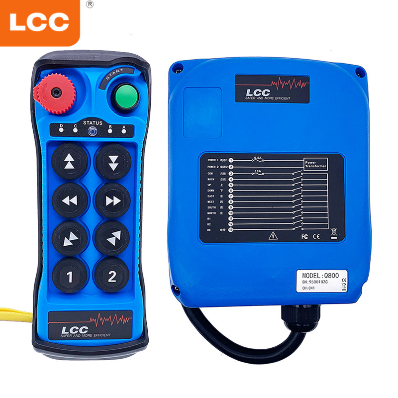 Q800 433Mhz Blue Color Industrial 8 Button Tow Truck Hoists Wireless Remote Control