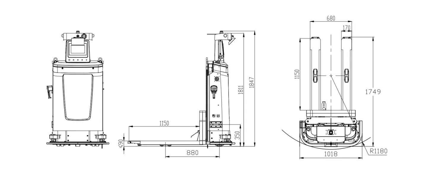 Heavy-Duty Laser AGV Forklift Robot for Warehousing