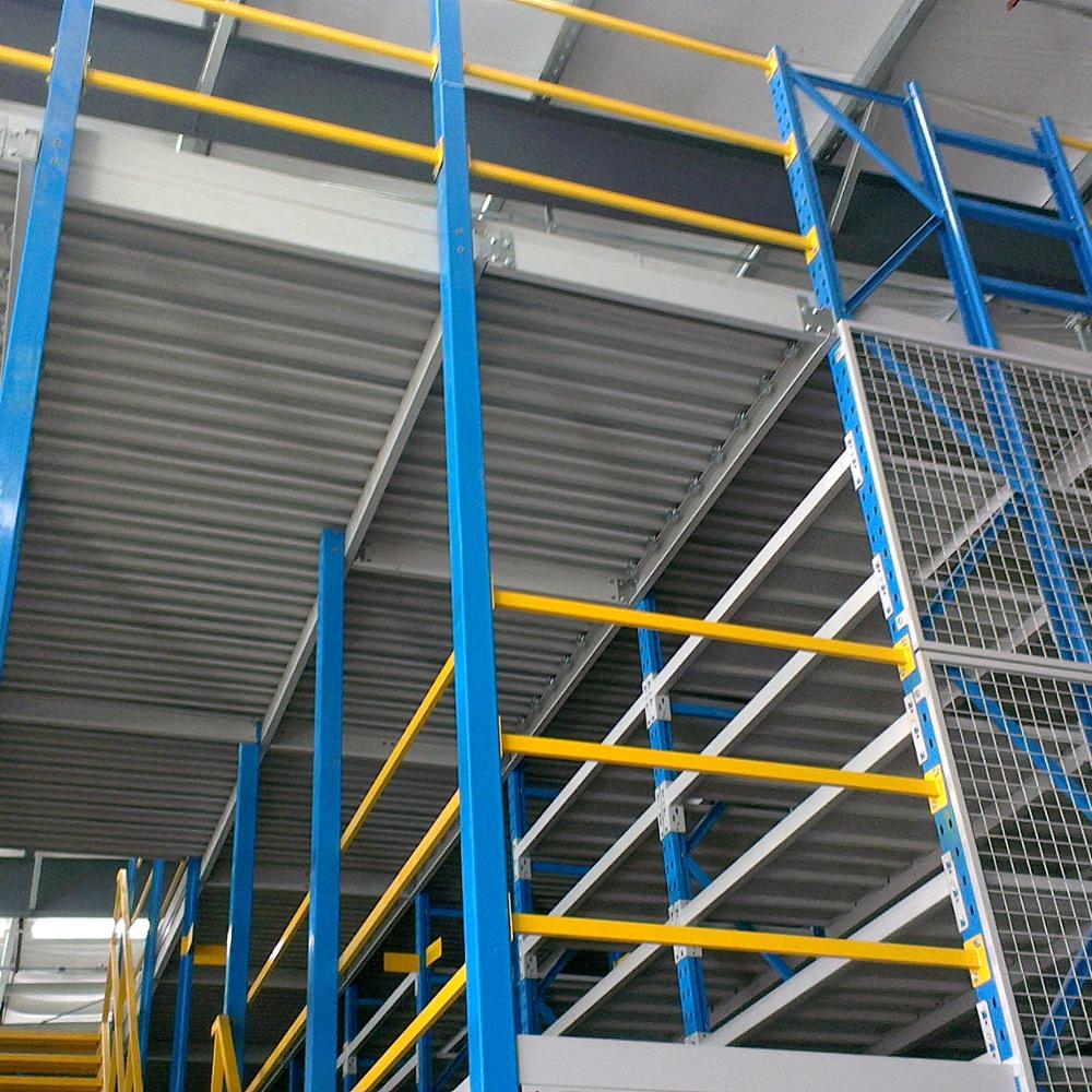 Integrated Warehouse Storage Racking System Steel Mezzanine Floor with Steel Stair