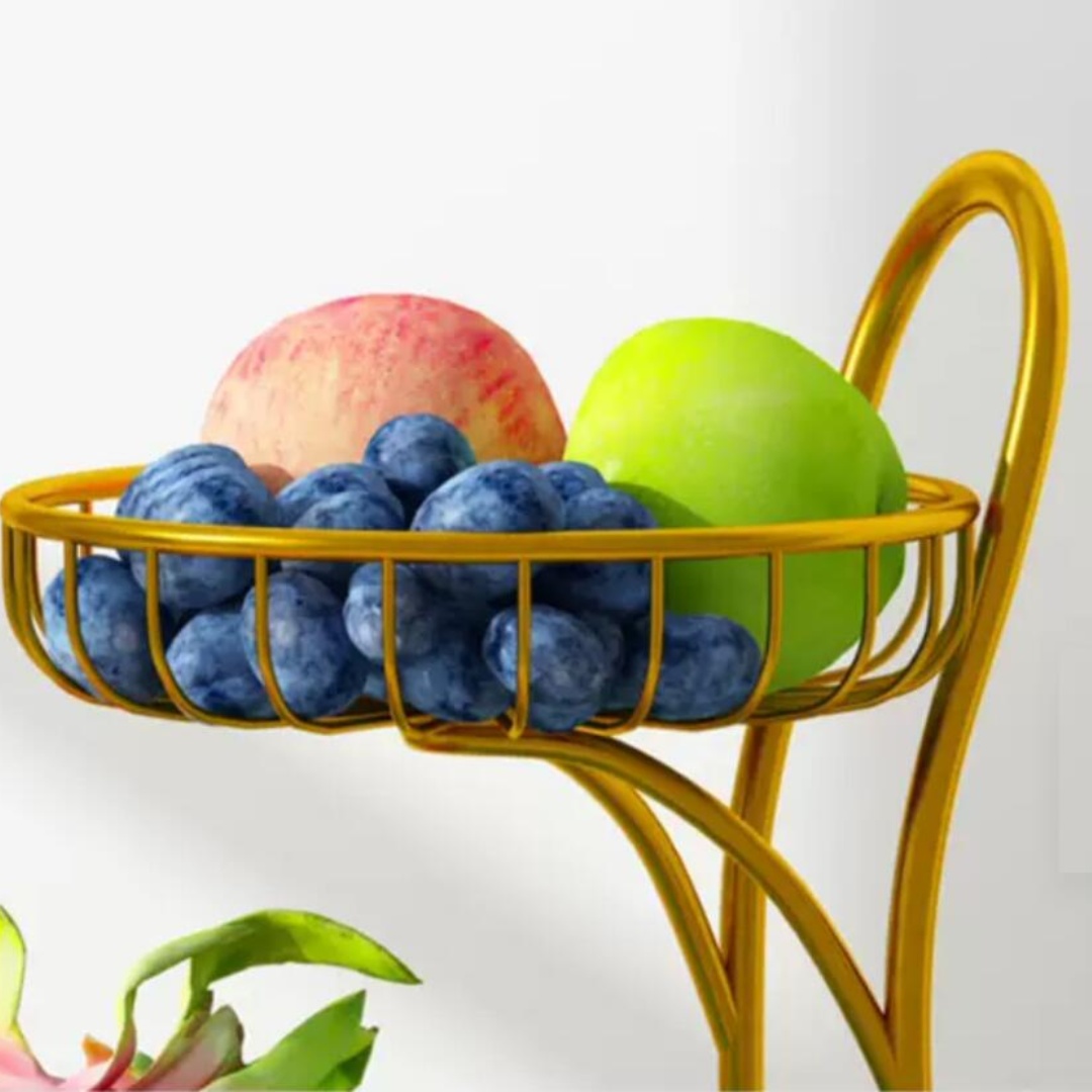 Luxury Three-Layer Fruit Mesh Basket Multi-Functional Household Iron Wire Circle Shape Elegant Wire Fruit Tray