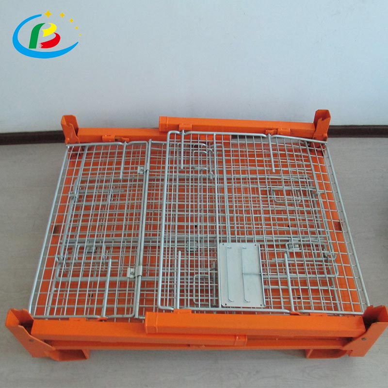 Industrial Steel Wire Mesh Pallet Container Stackable Cage Basket Box for Efficient Pallet Racking Systems Storage
