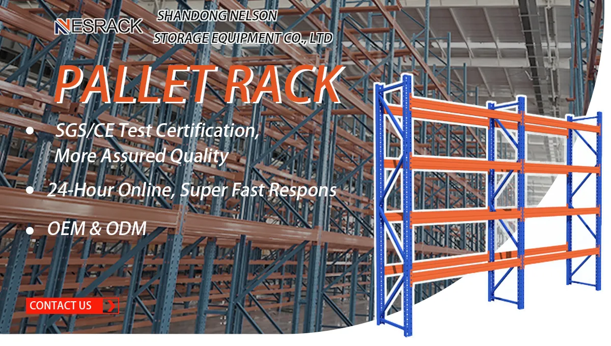 Selective Adjustable Steel Heavy Duty Pallet Rack Double-Deep Rack System for Warehouse Storage