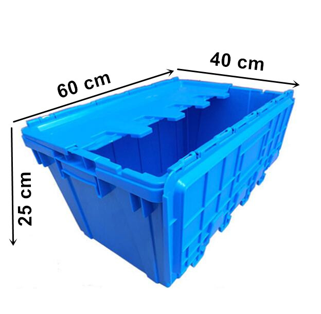 Attached lid crate 60x40x25 cm