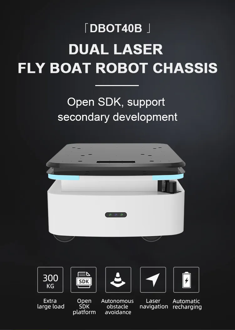 300kg Laser Slam Mobile Robot Base Auto Navigation Accurate Localization Obstacle Avoidance Complete Charging Station Open Sdk APP Source Factory