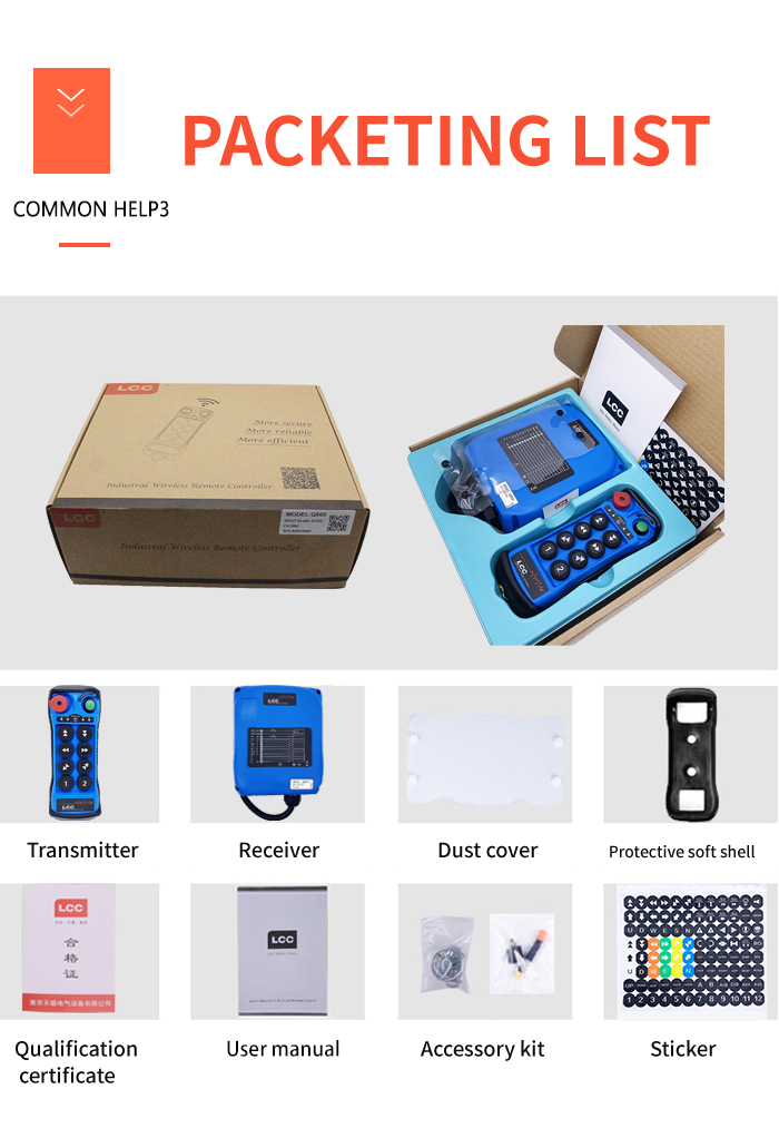 Q800 433Mhz Blue Color Industrial 8 Button Tow Truck Hoists Wireless Remote Control