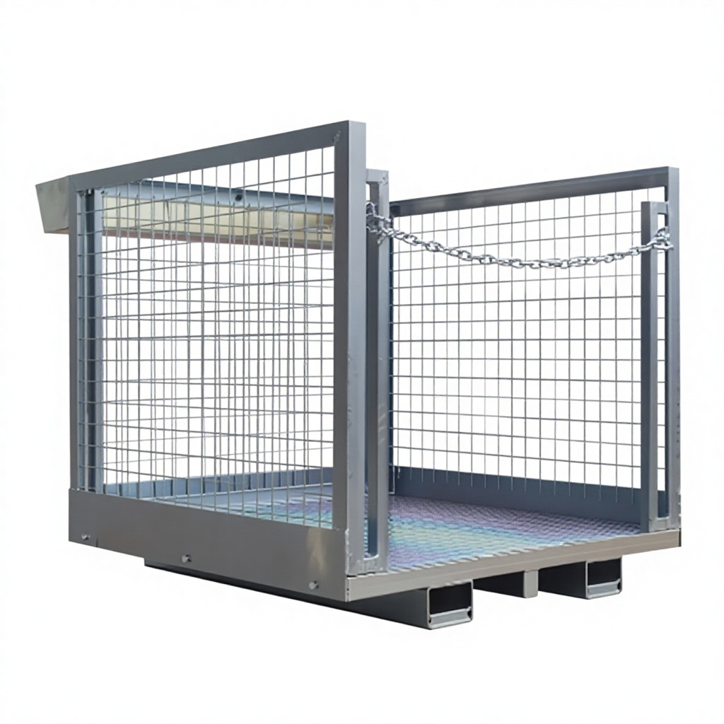 Durable Custom Stainless Wire Mesh Basket Storage Roll Container Pallet Cage OEM Forklift Attachments 1200x600x800mm Electric