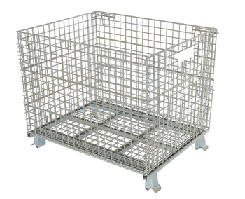 Metal Steel Mesh Wire Warehouse Logistic Stackable Wire Container MeshTransport Box Basket Container for Metal Pallet