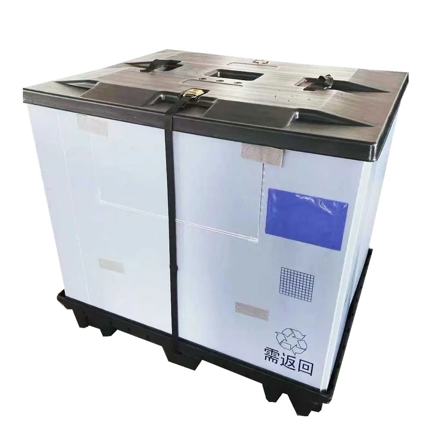 Plastic Logistic Bulk Container Pallet Collar Sleeve Shipping Box with Divider