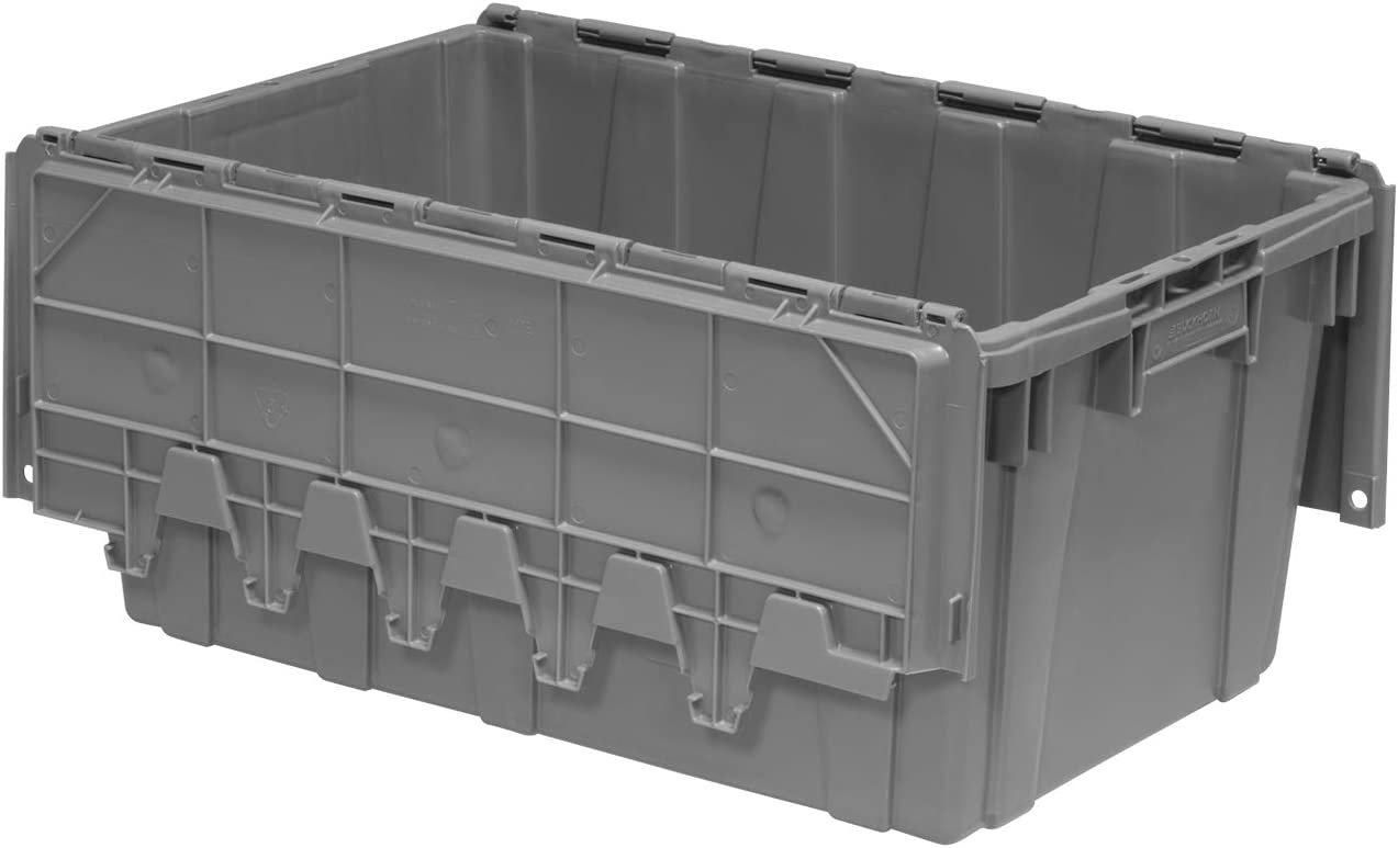 Home Storage Box Heavy Duty Plastic Storage and Packing Stackable Tote Crates with Attached 100 Pound Capacity