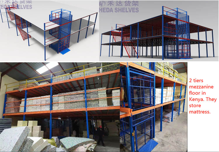 Free Design Industrial Steel Platform Warehouse Multi-Tier Racking Support Mezzanine Floor