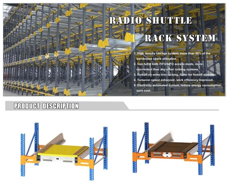 Economic Radio Shuttle Pallet Rack System for High Density Storage Warehouse