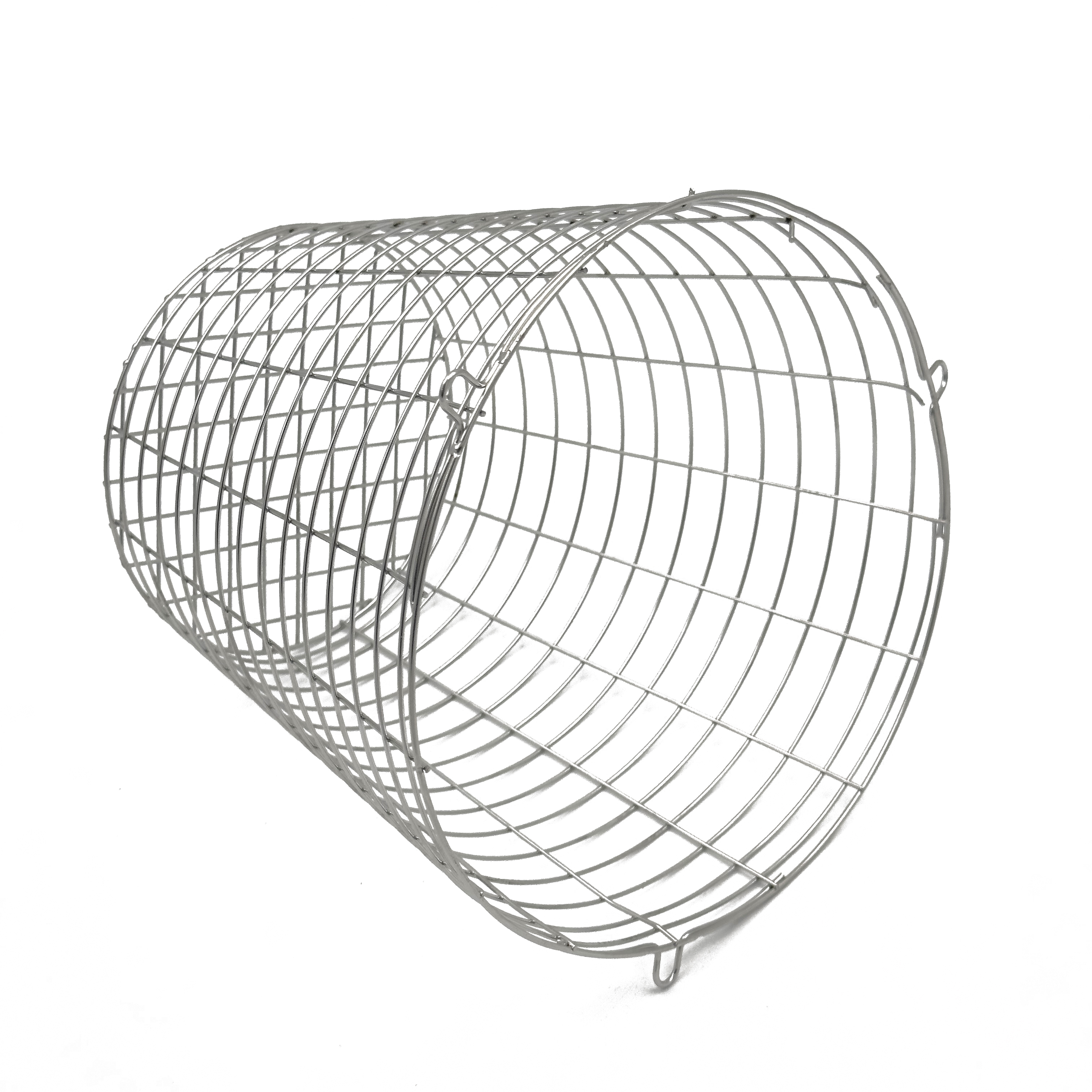 Modern Stainless Steel 304 Wire Mesh Basket with Handles Circle Kitchen Storage Organizer for Plates and Fruit