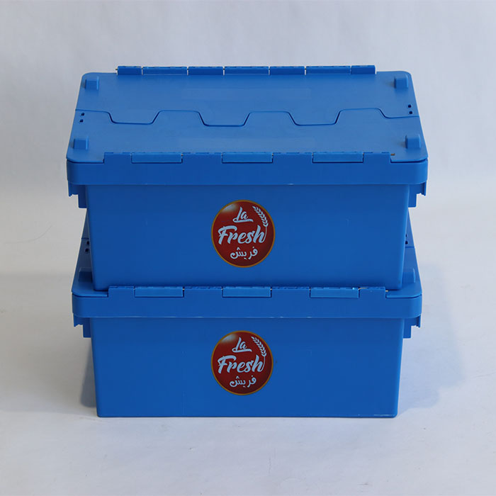 High Quality Industrial Plastic Storage Crate Plastic Moving Box with Lid Crate Tote Bin Plastic Moving Crate