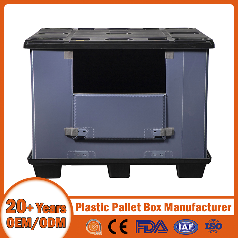 1200*800mm/1100*1100mm Plastic Logistic Bulk Container Pallet Collar Sleeve Box with Divider Foldable Double Layer Blow Molding Pallet Box