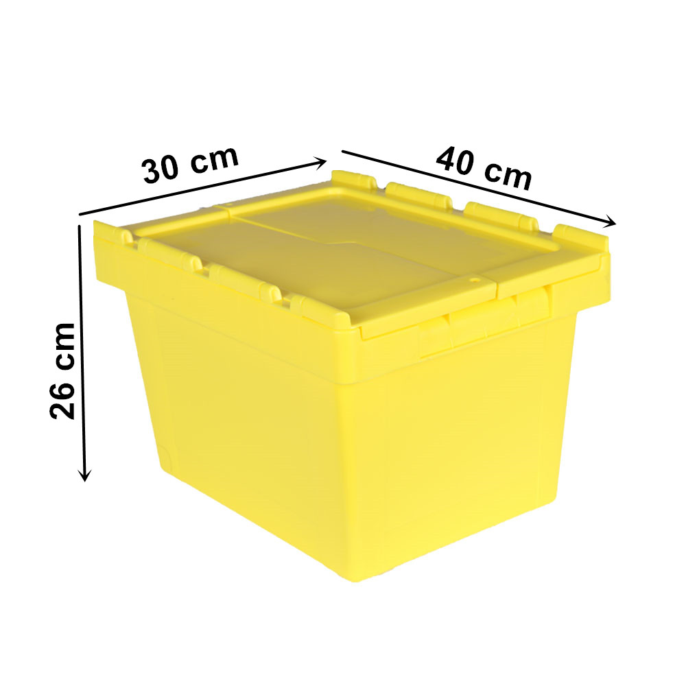 Attached lid crate 40x30x26 cm