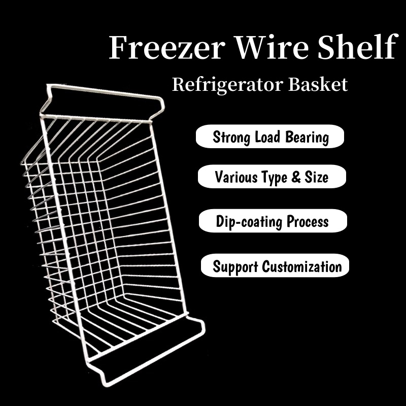 Freezer Storage Basket Deep Refrigerator Freezer Classified Foods Storage Bin Hanging Wire Mesh Organizer Container