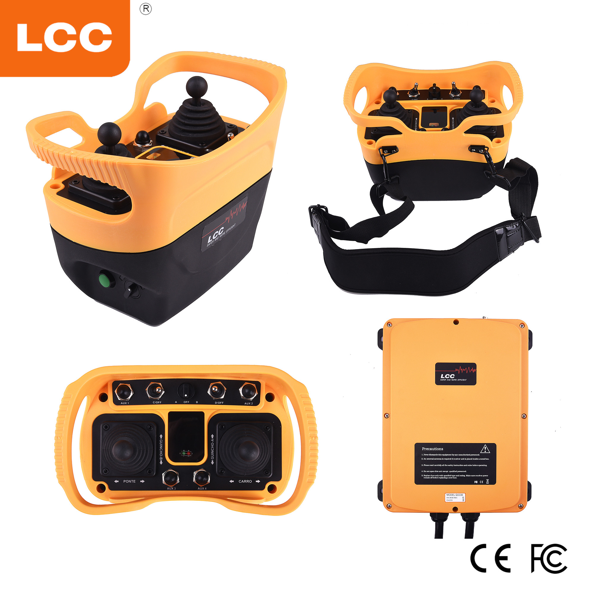 LCC Q5000 Two Joysticks 220v Manufacturer Overhead Crane Radio Wireless Remote Control Switch