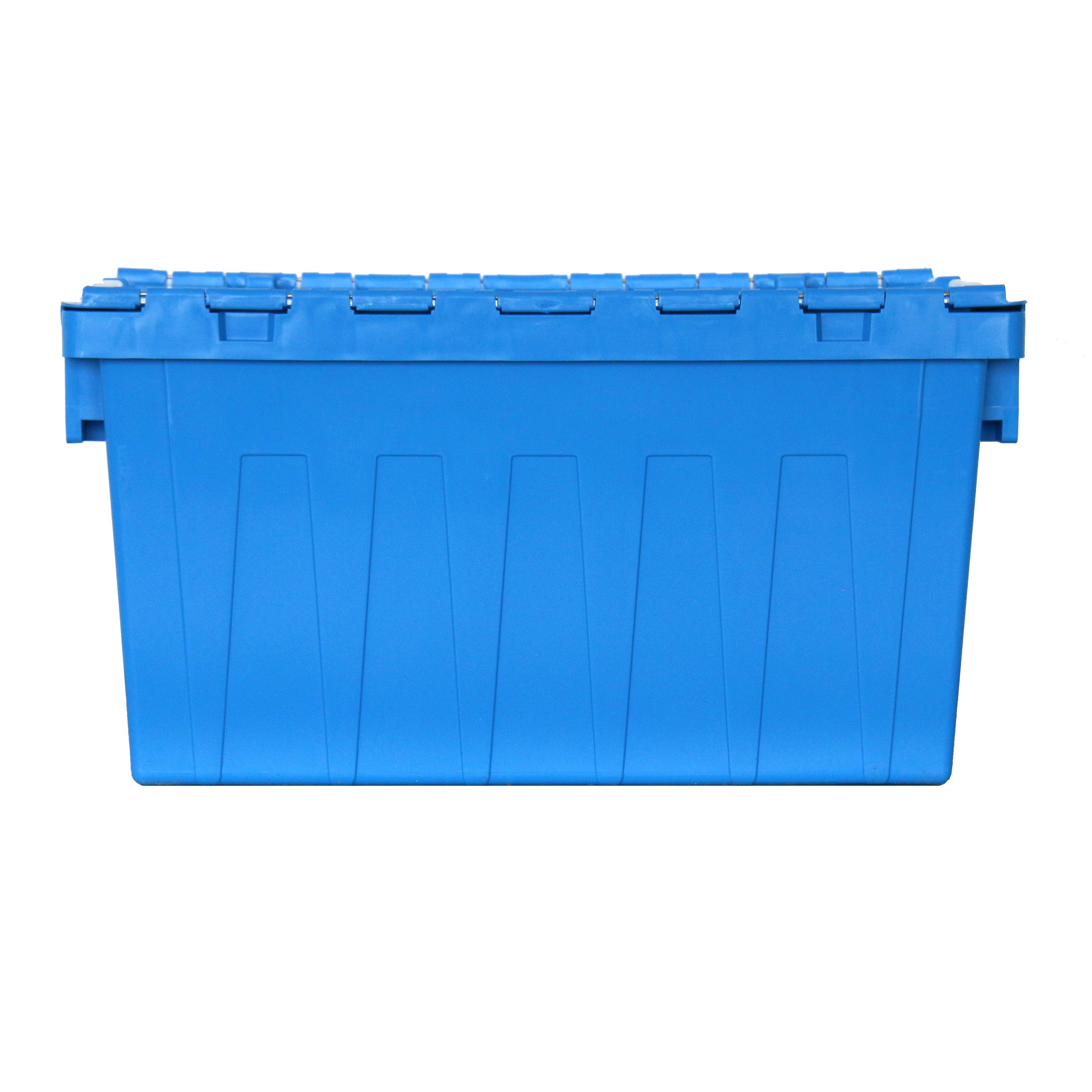 Heavy Duty Plastic Containers Warehouse Tote 56L/68L/80L Solid Stack Box Nestable Stackable Attached Lid Storage Intralogistics