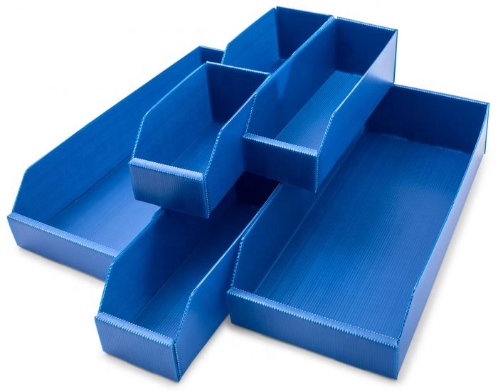 Stackable Plastic Shelf Bin Corflute Storage Boxes Warehouse Correx Picking Bins
