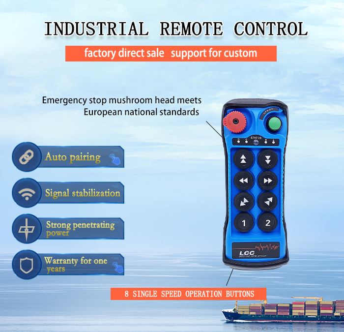 Q800 433Mhz Blue Color Industrial 8 Button Tow Truck Hoists Wireless Remote Control