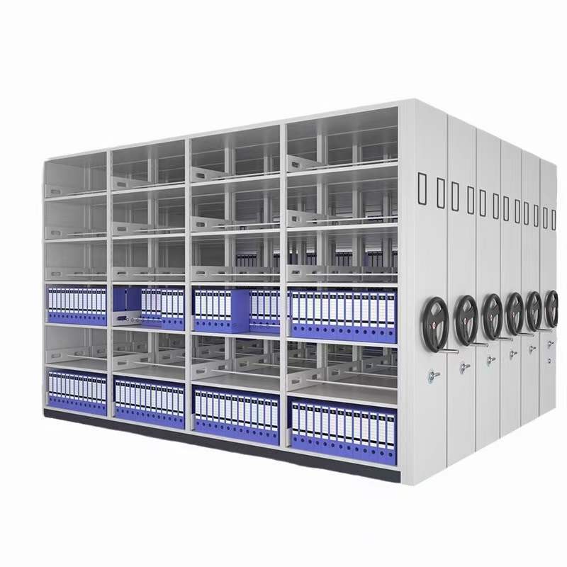 High-Density Manual Mobile Shelving System Space-Saving Mechanical Compactor Filing Cabinet For Archives &amp; Library