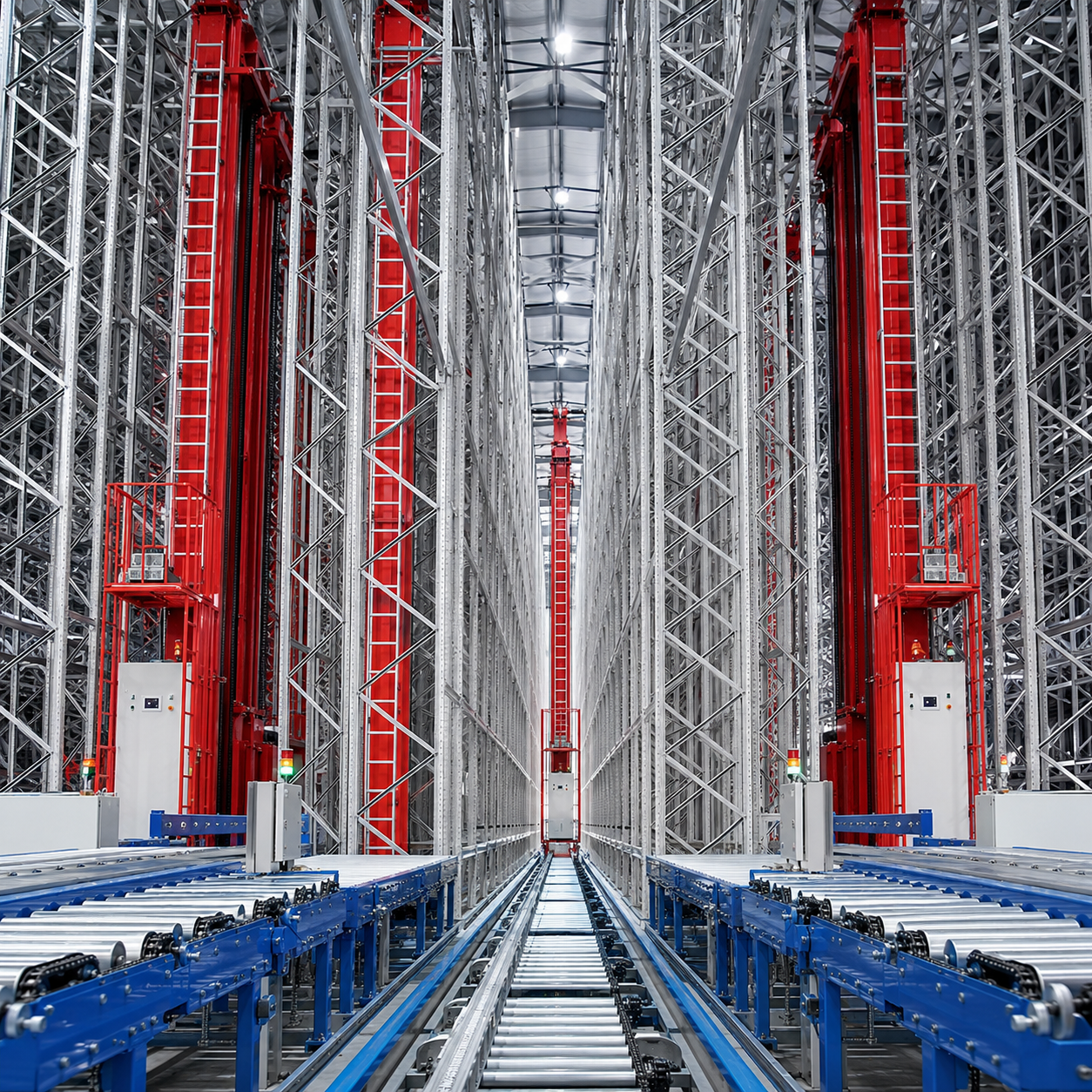 Food Industry Stacker Crane Storage Racking System Pallet ASRS Warehouse Automated Storage Retrieval Rack System With WCS WMS