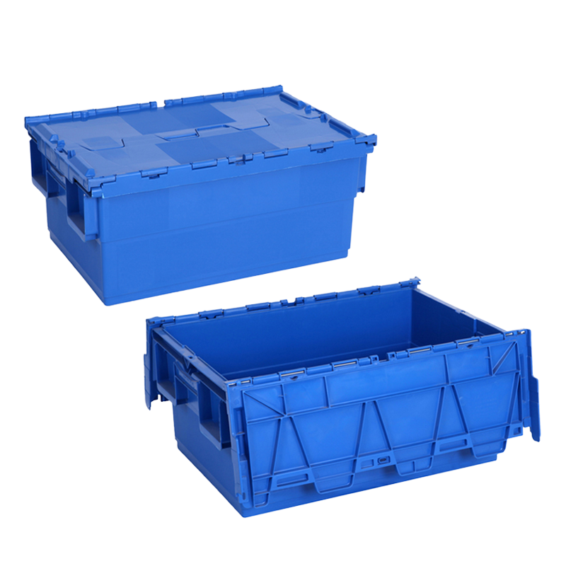 Heavy-Duty Large Rectangle Plastic Moving Crate Solid Wall Nest Stack Turnover Tote Bins Recyclable Logistics Storage Storage